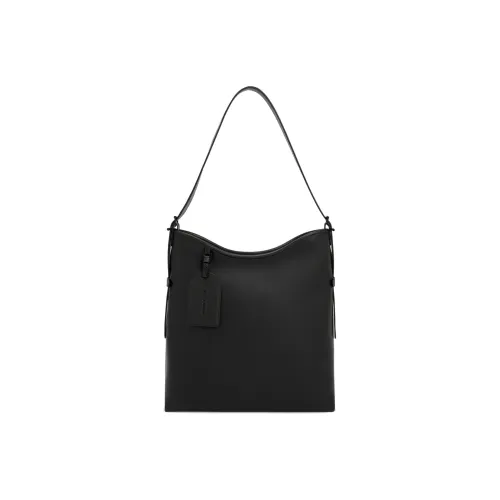 CHARLES&KEITH PU, Textile Tote Bag, Shopping Bag, Shoulder Bag Women's Black/Grey/Gray/Olive/Olive Green