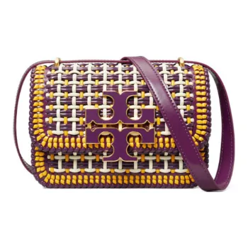 TORY BURCH Eleanor Patent Leather With Leather Trim Crossbody Bag, Shoulder Bag Small Size Women's