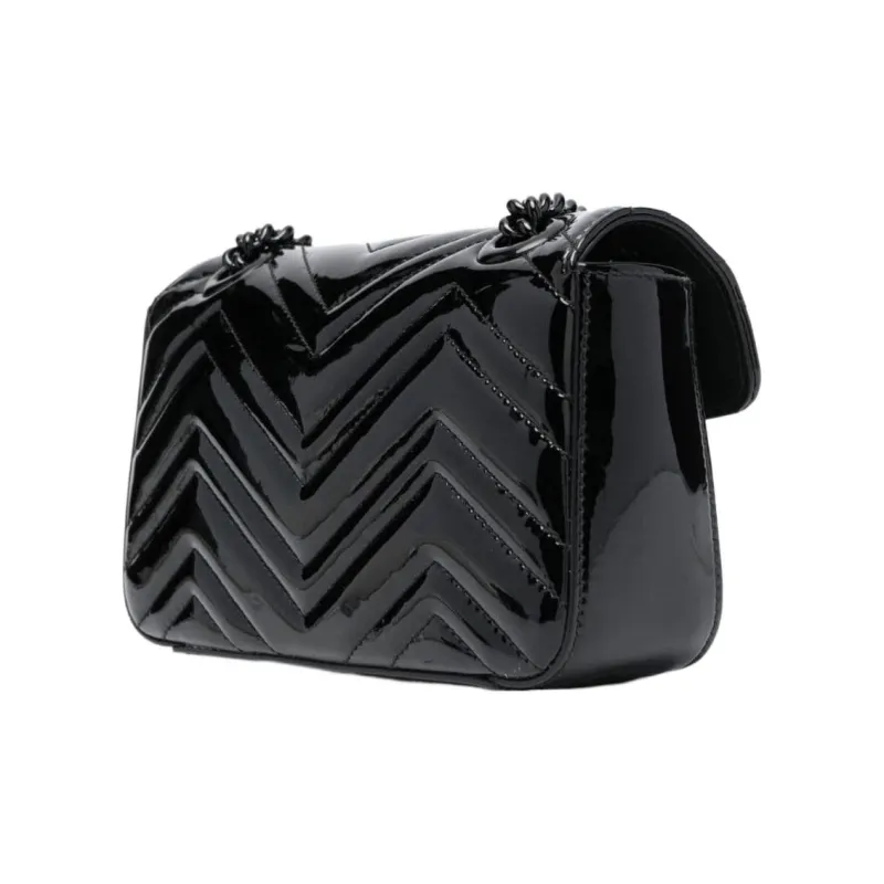 GUCCI GG Marmont Quilting Leather Shoulder Bag Crossbody Bag Mini Women's Black-1