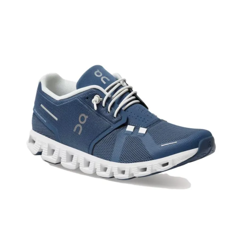 On Running Cloud 5 Denim White Women's-2