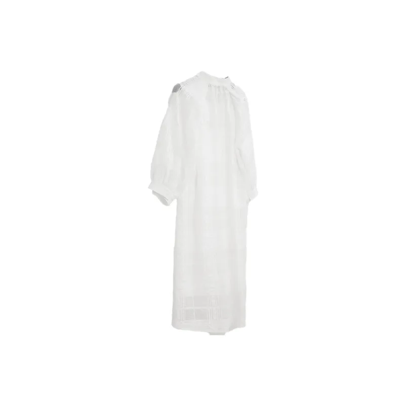 ELLE Long Sleeved Dresses Women's White-1