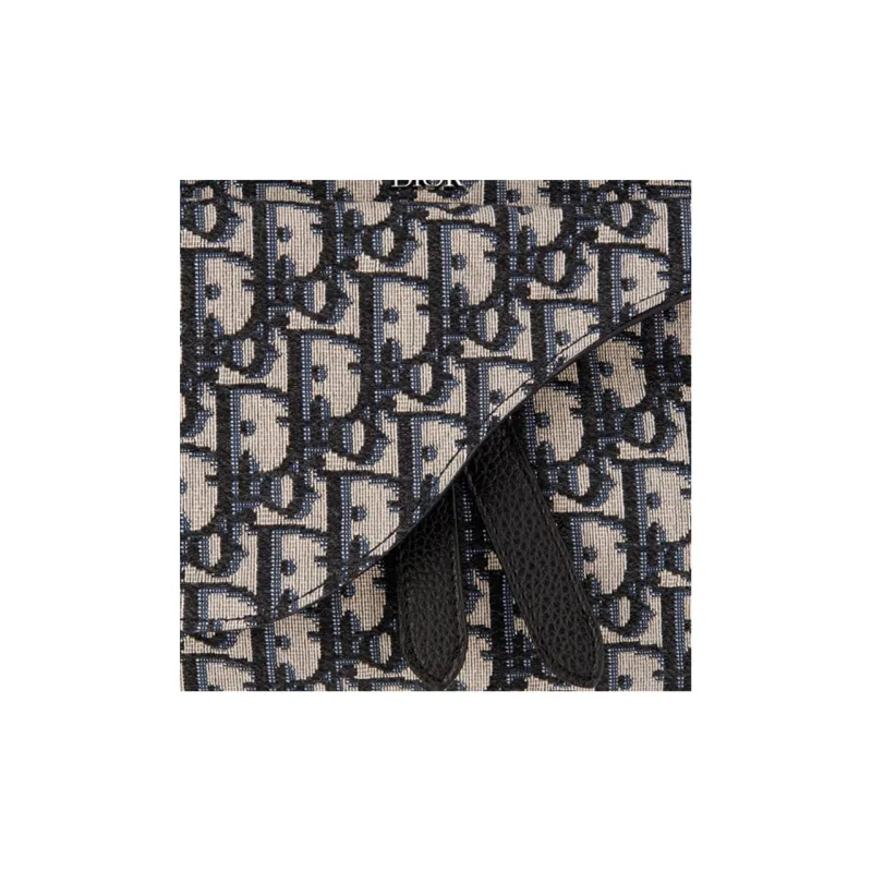 DIOR Saddle Leather Saddle Bag Shoulder Bag Crossbody Bag Handbag Mini Men's Beige/Black-4