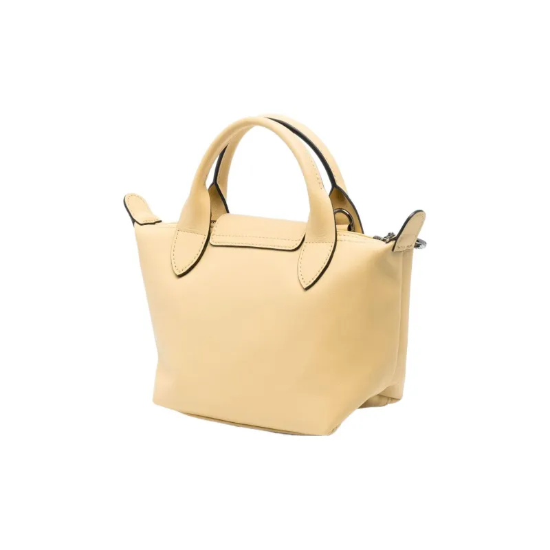LONGCHAMP Le Pliage Xtra Cow Leather Dumpling Bag, Shoulder Bag, Crossbody Bag, Handbag Mini Women's Yellow-1