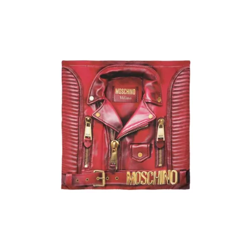 MOSCHINO Biker Jacket-print Silk Scarf