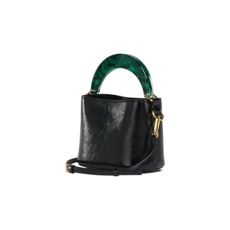 MARNI Venice Patent Leather Bucket Bags Shoulder Bag Crossbody Bag Handbag Mini Women's Black-3
