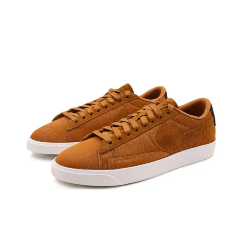 Nike Blazer Slip Resistant Low Top Skateboard Shoes Women's Orange-2