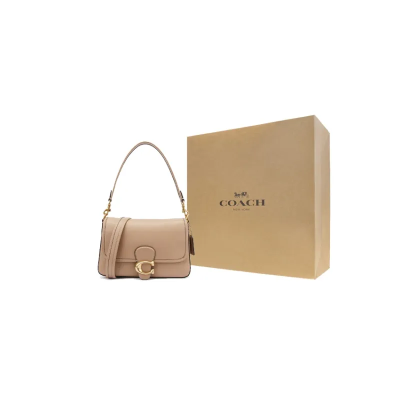 COACH Leather Shoulder Bag, Crossbody Bag, Shoulder Bag, Handbag Medium Size Women's Light Coffee-4
