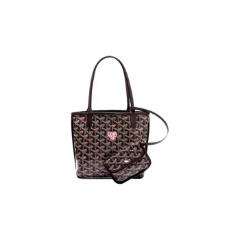 GOYARD Anjou Canvas With Leather Combo Bag Tote Shoulder Bag, Handbag Mini Women's Pink
