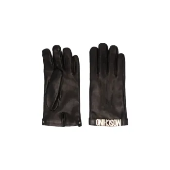 MOSCHINO Logo letter Leather Gloves