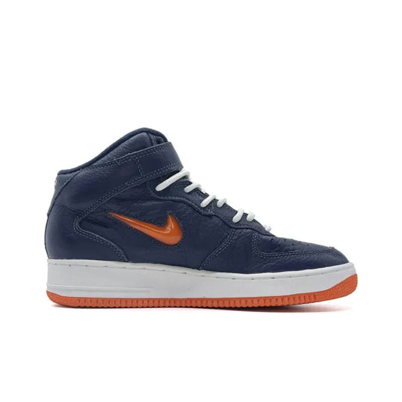 Nike Air Force 1 Sc Lightweight Wear resistant And Non slip High Top Skateboard Shoes Men's Blue Orange-1