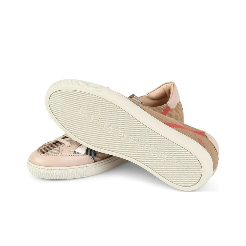 Burberry Low Top Skateboard Shoes Men's Brown-4