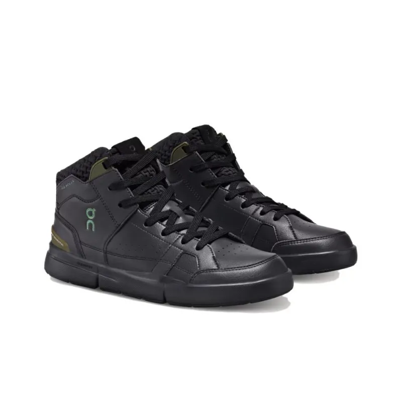On The Roger Clubhouse Mid Sensa Anti-Slip Wear-Resistant Mid-Top Skateboard Shoes Women's Black-2