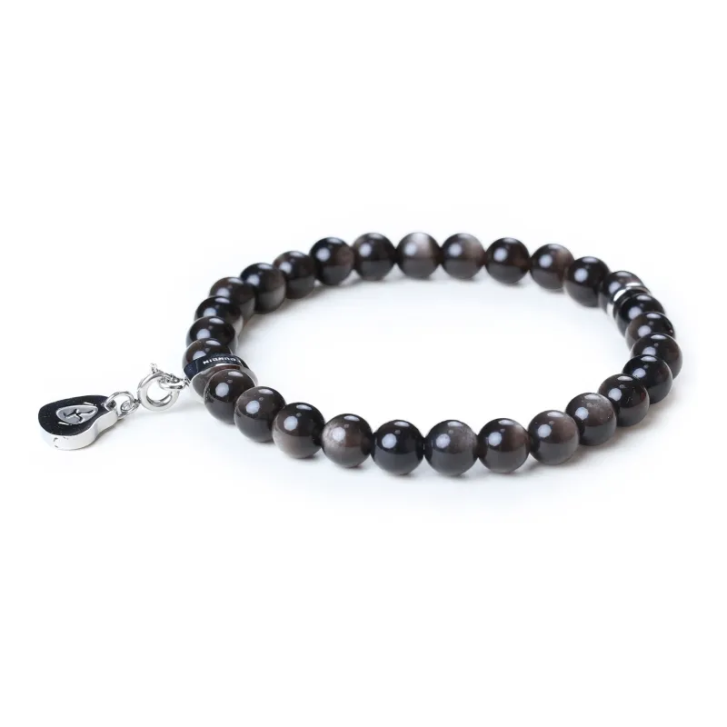 FOUNDIN Gold Sheen Obsidian Silver Sheen Obsidian Bracelets Unisex-36