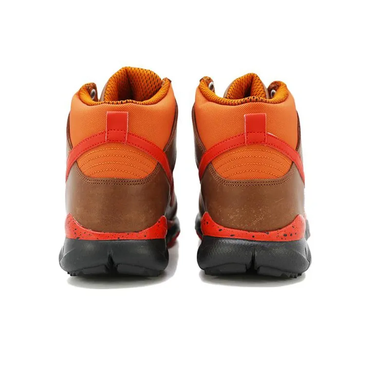 Nike Dunk Oms Premium Stussy Cushioning Anti Slip And Wear Resistant High Top Vintage Basketball Shoes Men's Red Brown-4