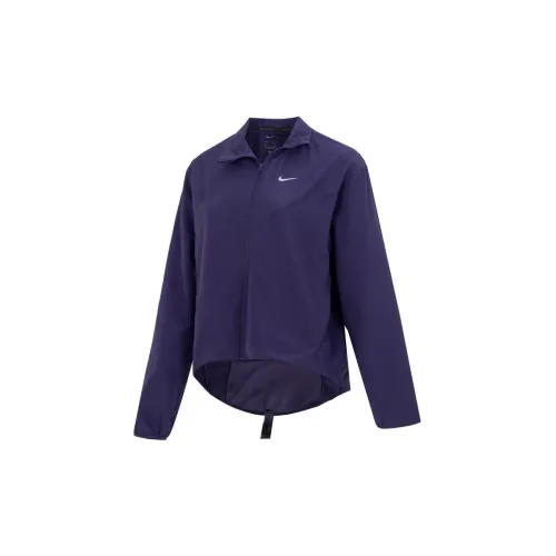 Nike Women's Logo Print Running Sports Jacket Purple