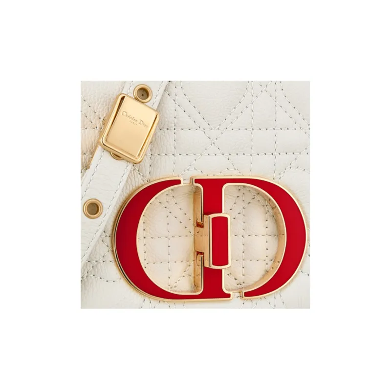 DIOR Caro Cow Leather Handbag, Shoulder Bag, Crossbody Bag Trumpets Women's Milk White-5