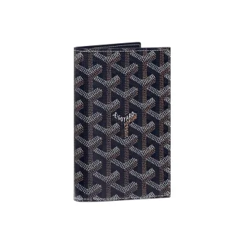 GOYARD Grenelle Canvas With Calfskin Dog's Teeth Card Holders Passport Holders Unisex Marine Blue