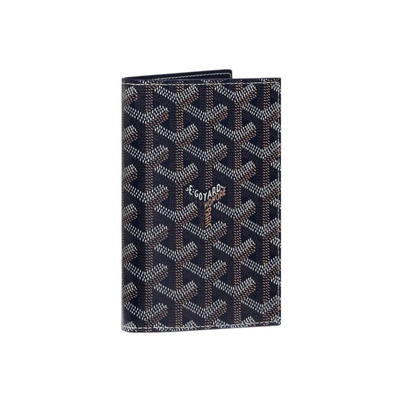 GOYARD Grenelle Canvas With Calfskin Dog's Teeth Card Holder Passport Holder Unisex Marine Blue-0