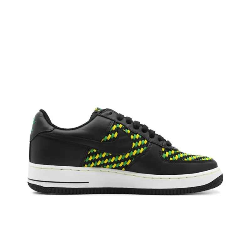 Nike Air Force 1 Low Premium Woven Black Green Yellow-1