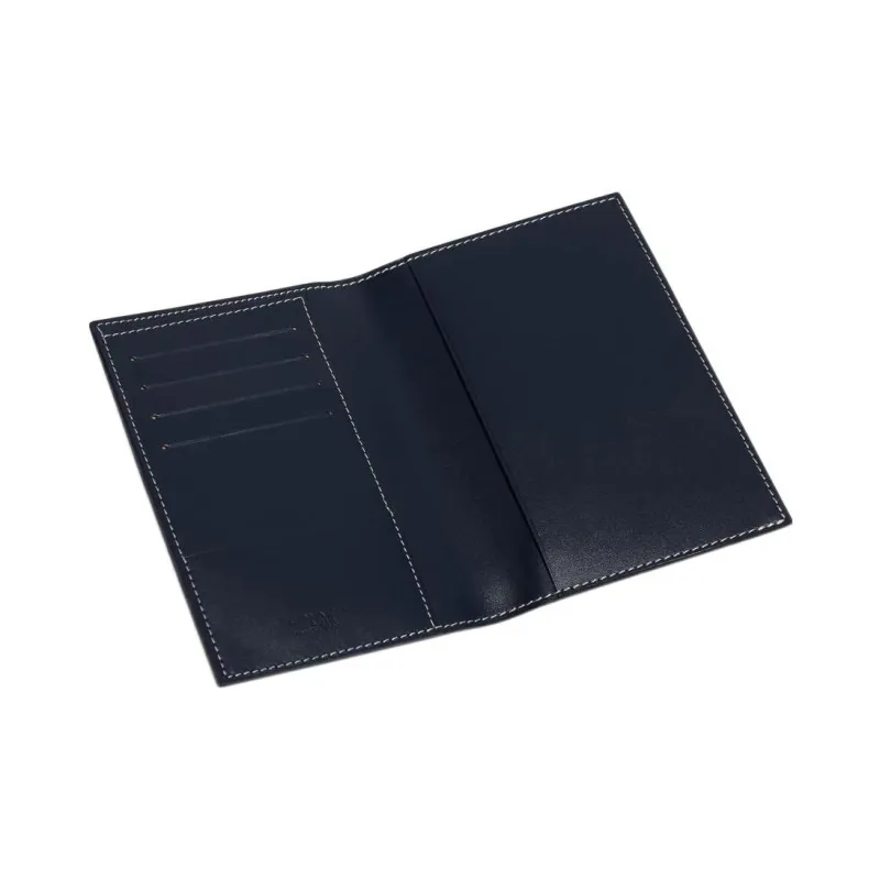 GOYARD Grenelle Canvas With Calfskin Dog's Teeth Card Holder Passport Holder Unisex Marine Blue-1