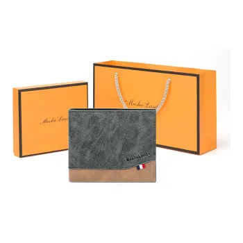 MashaLanti Leather Card Holder Coin Purse Wallet Regular Men's Gray Green & Coffee