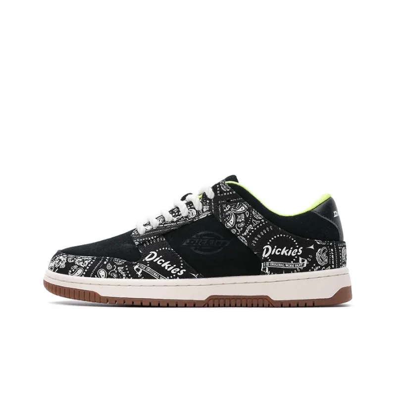 Dickies Trendy Multicolor Comfortable Versatile Low Top Skateboard Shoes Men's Black White-0