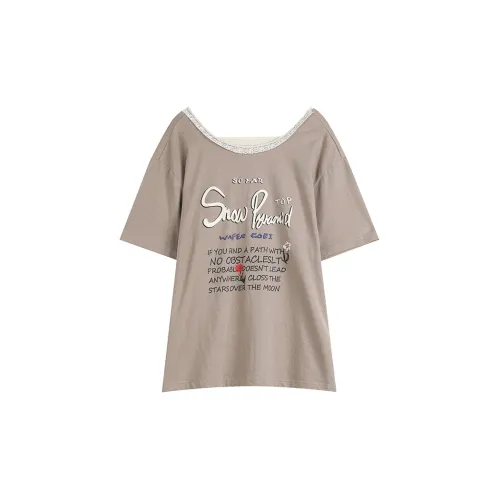 ELF SACK T-Shirts Women's Small Floral Khaki