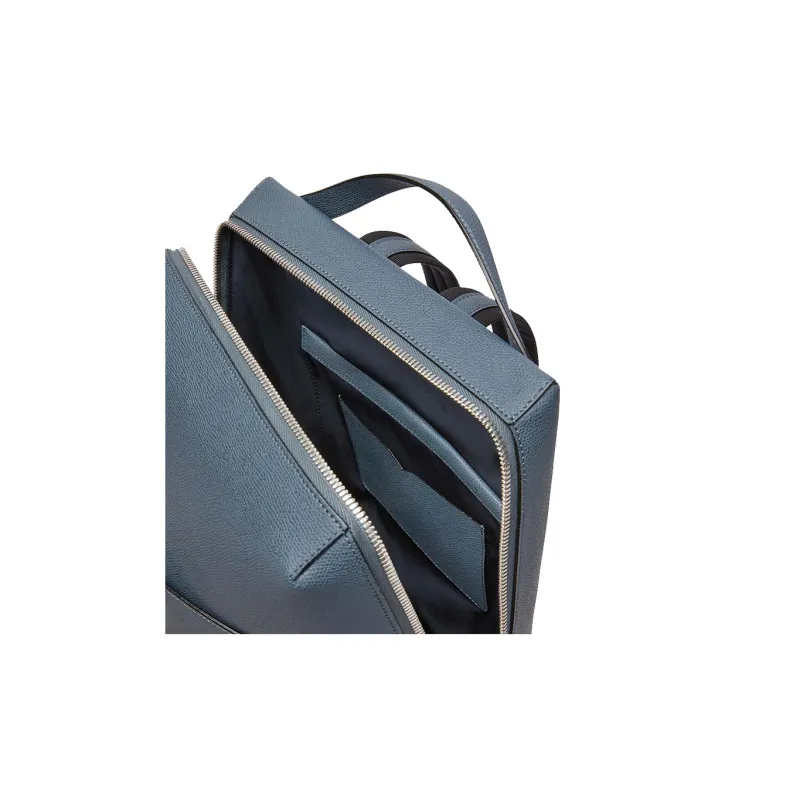 Valextra Millepunte Calfskin Backpack Medium Size Men's Blue-4