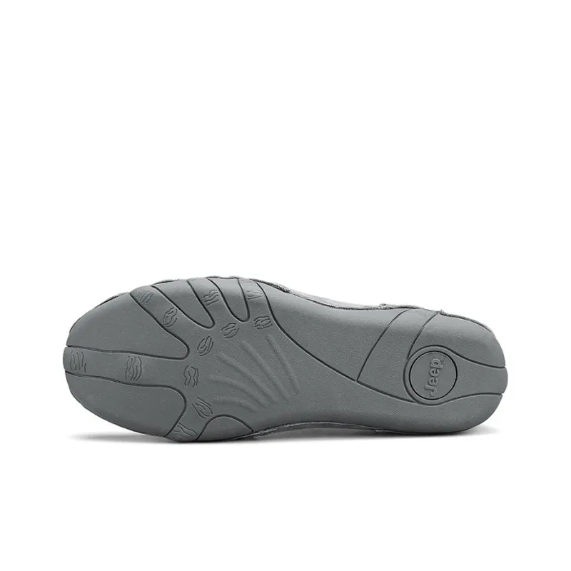 Jeep Shock Absorbers With Slip Resistant And Abrasion Resistant Properties Low Top Casual Shoes Men's Gray-6