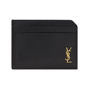 SAINT LAURENT Shiny Calfskin Card Holder Card Holder Men's Black