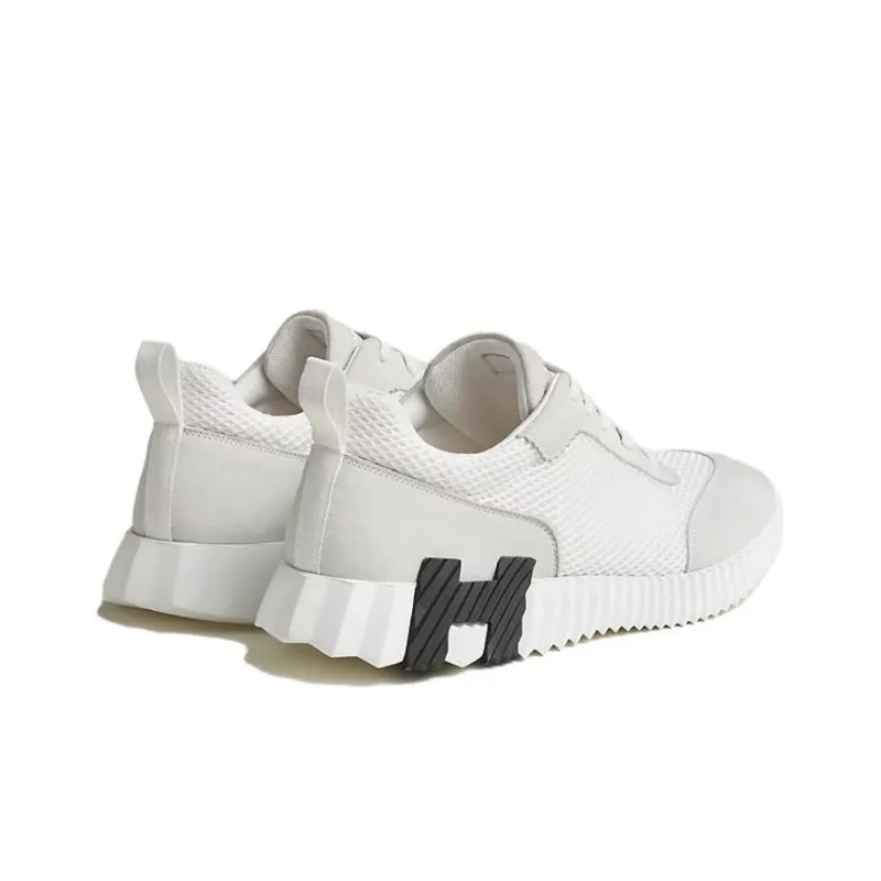 HERMES Bouncing Low Top Casual Shoes Men's White-3