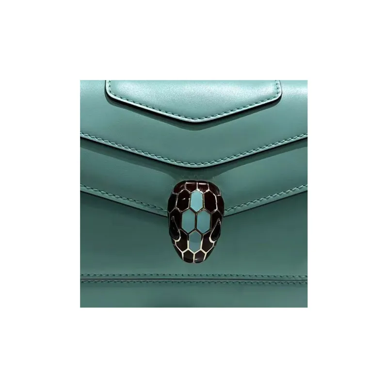BVLGARI Serpenti Forever Cow Leather Shoulder Bag Crossbody Bag Women's Green-1