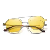 Bright Silver Frame with Yellow Lens