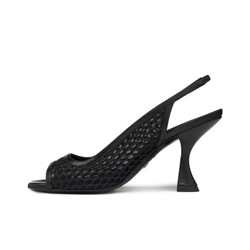 Stuart Weitzman/SW CAYMAN XCURVE 85 SLINGBACK SANDAL Strap Sandals Women's Black-0