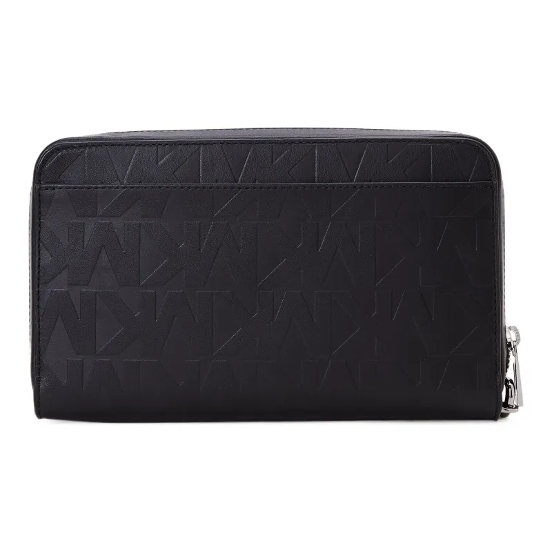 MICHAEL KORS Hudson Cow Leather Clutches Wallets Men's Black-1