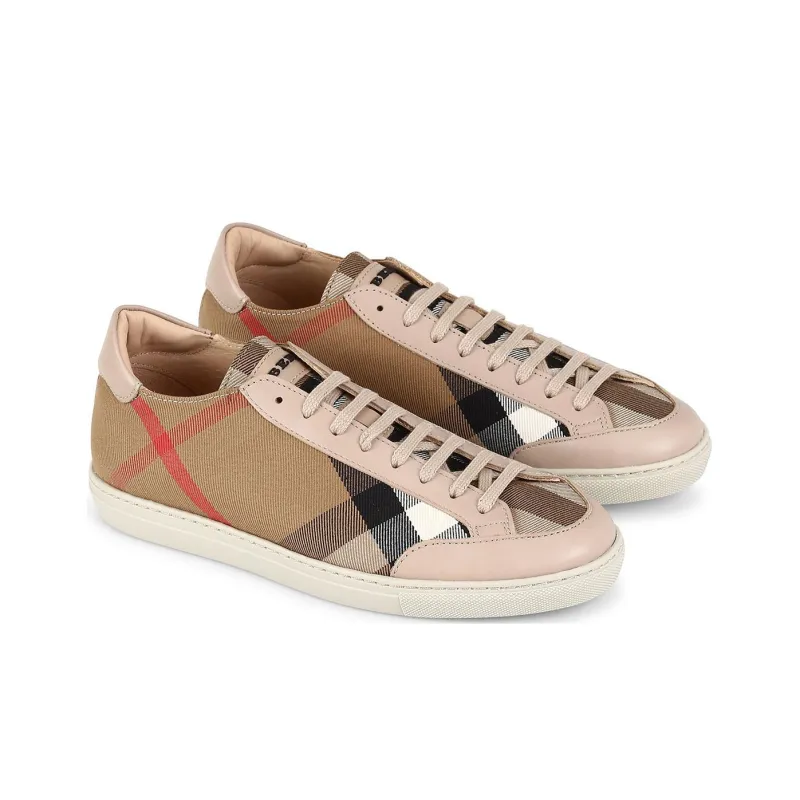 Burberry Low Top Skateboard Shoes Men's Brown-2