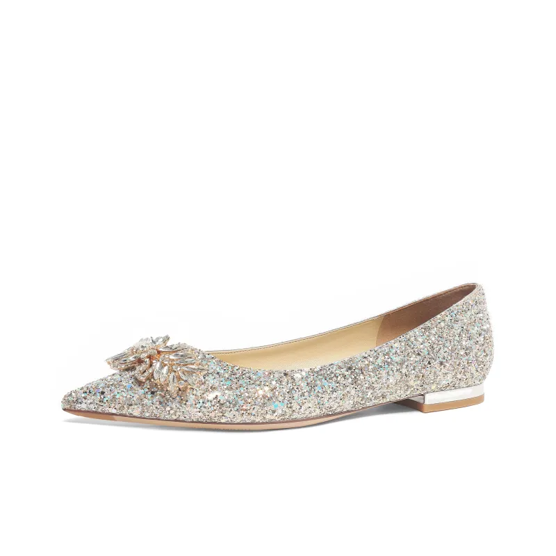 GARDEN CAT Galaxy Dreaming Casual Single Shoes Women's Gold Sequins Wedding Shoes, Bridal Party Shoes-0