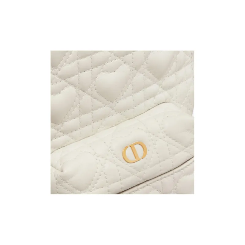 DIOR Sheepskin Backpack Mini Women's White-5