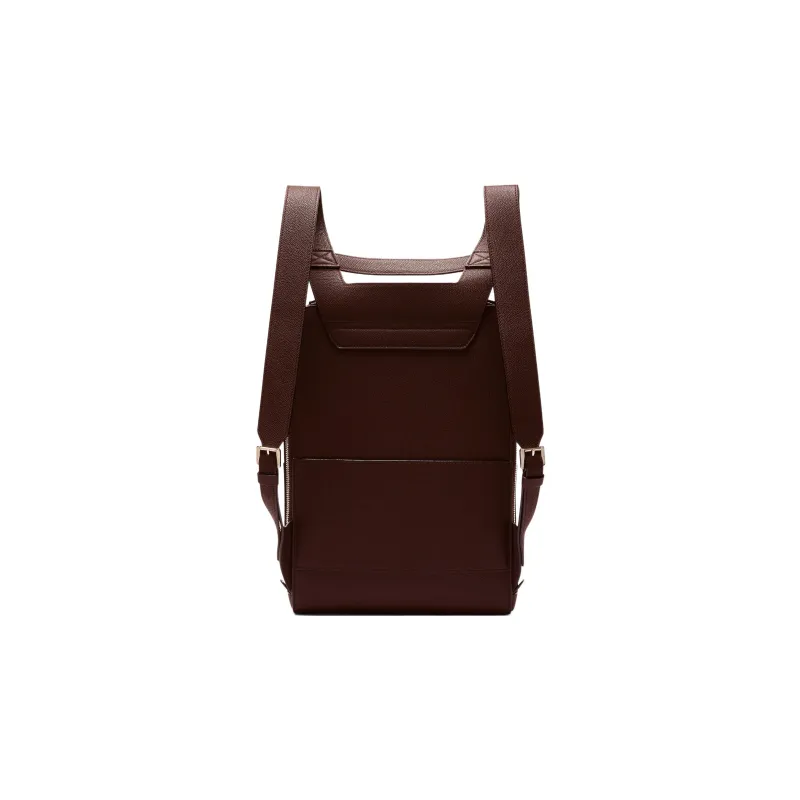 Valextra Millepunte Calfskin Handbag Backpack Men's Coffee Brown-2