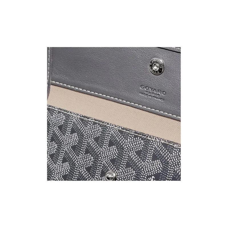 GOYARD Saint Louis Canvas With Calfskin Combo Bag Tote One Shoulder Handbag Large Size Unisex Gray-4