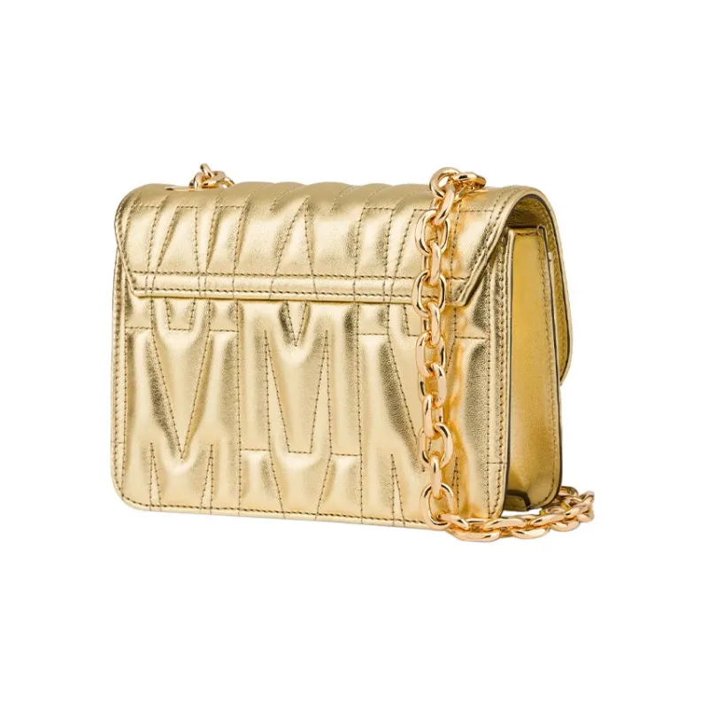 MOSCHINO Sheepskin Crossbody Bag, Shoulder Bag Mini Women's Gold-1