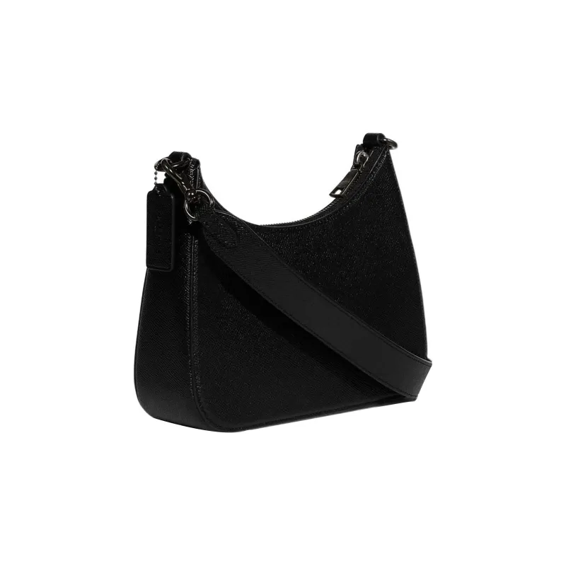 COACH Hobo Canvas With Leather Crescent Bag Crossbody Bag Shoulder Bag Women's Black-1