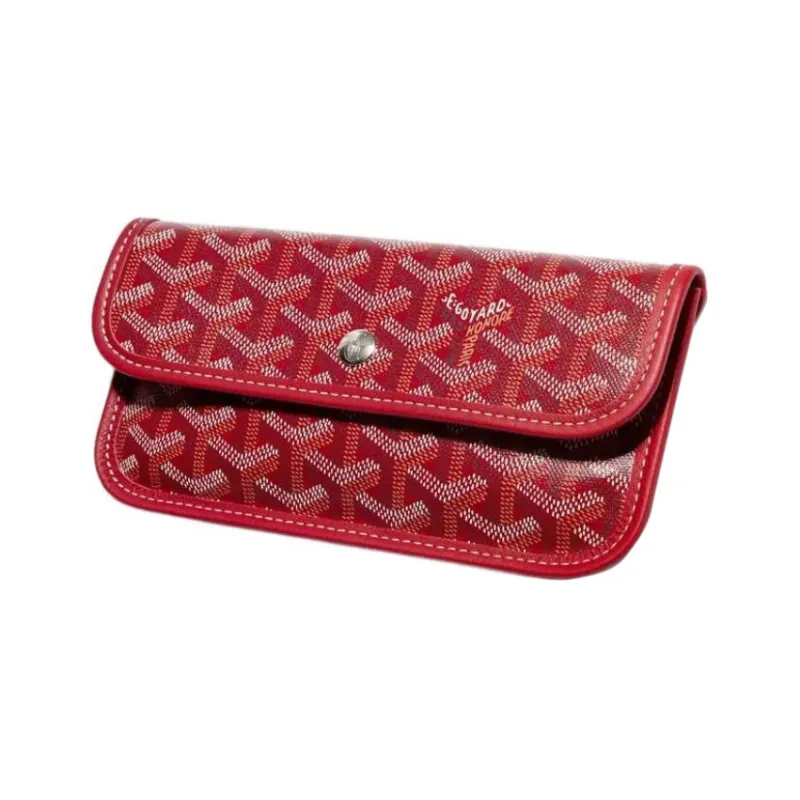 GOYARD Saint Louis Canvas With Calfskin Combo Bag Tote One Shoulder Handbag Large Size Unisex Red-3