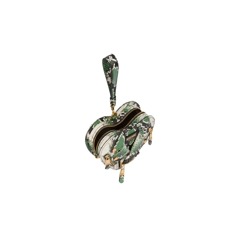 MOSCHINO Calfskin Portable Crossbody Bag, Shoulder Bag, Clutch Small Size Women's Green-2