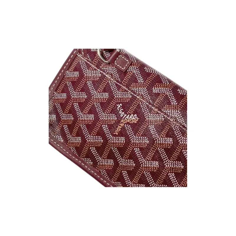 GOYARD Saint Louis Canvas With Calfskin Combo Bag Tote One Shoulder Handbag Large Size Unisex Burgundy-6