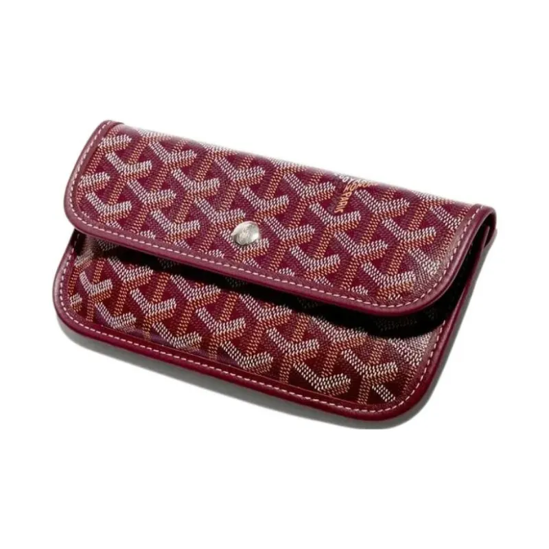 GOYARD Saint Louis Canvas With Calfskin Combo Bag Tote One Shoulder Handbag Large Size Unisex Burgundy-3