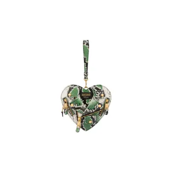 MOSCHINO Calfskin Portable Crossbody Bag, Shoulder Bag, Clutch Small Size Women's Green