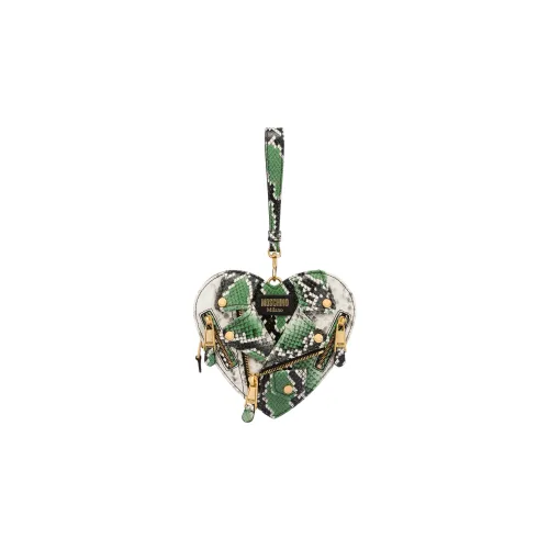 MOSCHINO Calfskin Portable Crossbody Bag, Shoulder Bag, Clutch Small Size Women's Green