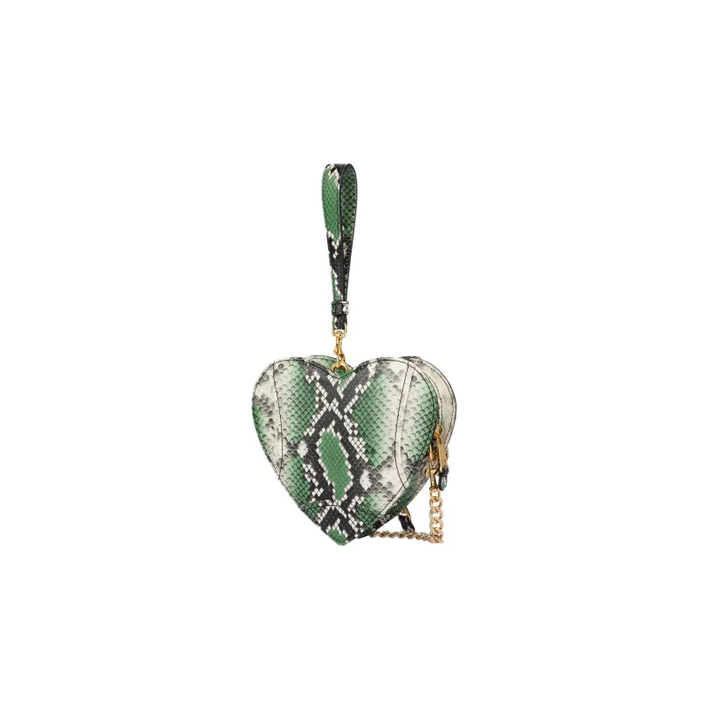 MOSCHINO Calfskin Portable Crossbody Bag, Shoulder Bag, Clutch Small Size Women's Green-1