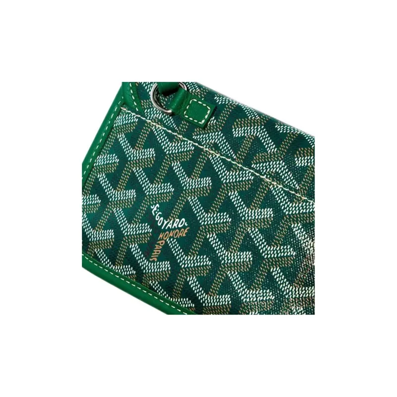 GOYARD Saint Louis Canvas With Calfskin Combo Bag Tote One Shoulder Handbag Large Size Unisex Green-6